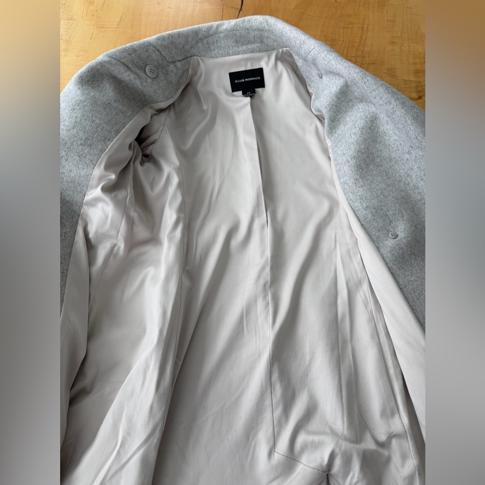Club Monaco Daylina Long Wool Coat Heather Gray Size Small - Picture 8 of 16